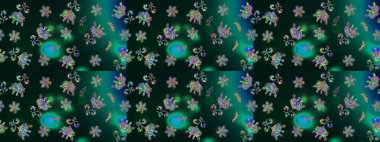 Raster. Raster illüstrasyonu. Kumaş, tekstil, duvar kağıdı baskısı için. Eskiz geçmişi. Eski usul. Tomurcukları çiçekli sevimli çiçek deseni..