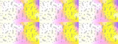 Düz Çiçek Elementleri Tasarımı. Renkli Bahar Teması eskiz kalıbı. Tarafsız, sarı ve beyaz renkte çiçekler. Sevimli çiçek raster deseni.