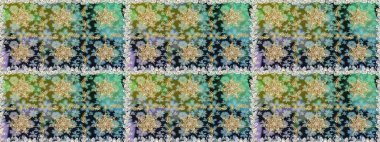 Altın rengi, kusursuz çizim. Raster geometrik arka plan. Gri renklerde, altın çiçekli altın desenler. Senin tasarımın için, duvar kağıdı..