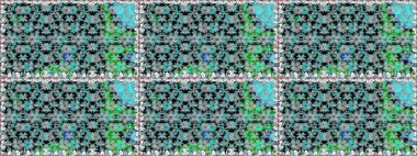 El çizimi. Çiçekli, yapraklı, çiçeksiz çiçek desenli. Raster illüstrasyonu.