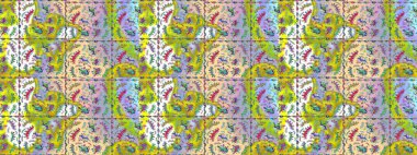 Renklerle. Raster illüstrasyonu. Anti-stres için Raster soyut şablon sayfası.