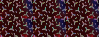 Raster resim. Kış. Kış sembolü. Renkli arka plan üzerinde izole suluboya kar taneleri.