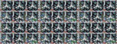 Güzel çiçekli kusursuz desen ve mavi renkli yapraklar, suluboya çiçek deseni, duvar kağıdı, kart ya da kumaş için fayanslı. Raster illüstrasyonu.