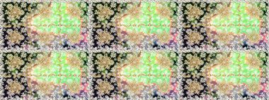 Raster illüstrasyonu. Süslü dekorasyon. Damask altın soyut çiçek nötr renklerde pürüzsüz desen.