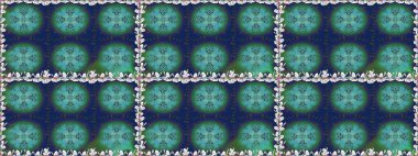 Raster illüstrasyonu. Şatafatlı bahar bahçesi dokusu. Mavi renklerde çiçeksiz. Çiçek deseni. Mavi renkte çiçekler.