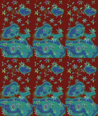 Küçük çiçekli basit bir çiçek çizimi. Moda baskısı, albüm, ambalaj kağıdı ve duvar kağıdı için zarif dekoratif süslemeler. Raster illüstrasyonu. Kırmızı renkte şirin çiçekler..