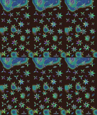 Raster illüstrasyonu. Küçük çiçekteki sevimli çiçek deseni. Güzel karalamalı çiçek desenli çizim. Güzel kumaş deseni.