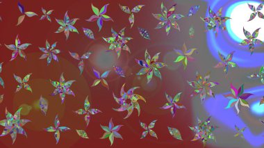 Kahverengi renklerde. Raster illüstrasyonu. Çiçek buketleriyle klasik tarzda eskiz deseni.