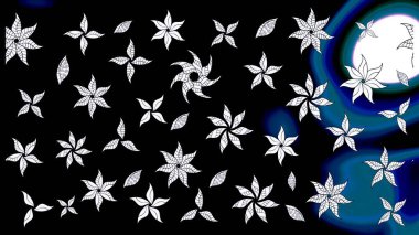 Zentangle soyut çiçekleri. Raster illüstrasyonu. Güzel kumaş deseni. Düz Çiçek Elementleri Tasarımı. Renkli Bahar Teması eskiz kalıbı. Çiçek tozu..