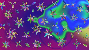 Mor renkli çiçekler. Çiçekli çizim şekli. Düz Çiçek Elementleri Tasarımı. Renkli Bahar Teması çizim şablonu.