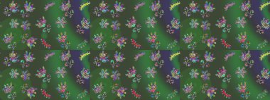 Renkli arka planda izole tatlı kar taneleri. Yuvarlak raster kar tanesi. Güzel kar tanesi. Raster illüstrasyonu. Soyut kış yeşili, menekşe ve mavi süs.