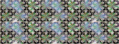 Gri renkler ve altın elementler üzerinde altın pürüzsüz desen. Gri renklerde ve altın elementlerle kusursuz klasik desen. Noel, kar tanesi, yeni yıl.