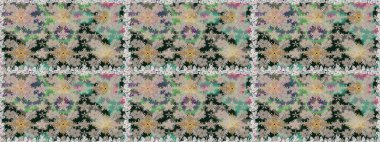 Raster. Raster illüstrasyonu. Kumaş, tekstil, duvar kağıdı baskısı için. Kusursuz bir geçmişi var. Tomurcukları çiçek olan sevimli bir çiçek deseni. Antika retro tarzı.