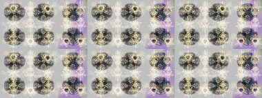 Raster illüstrasyonu. Tarafsız, gri ve bej kar taneleri. Noel ve yeni yıl moda baskıları için tatil tasarımı. Kar tanelerinin soyut arkaplanı olan şirin bir Noel arkaplanı. Renkler.