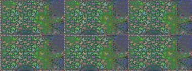 Çocuk kelebeklerin pürüzsüz deseni. Yeşil arka planda güzel renkli kelebekler. Raster Moda Kelebekleri Çocuk Duvar Kağıdı.