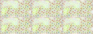 Tekstil, duvar kâğıtları, web sayfası arkaplanları ve yüzey dokuları için mükemmel. Raster illüstrasyonu. Tarafsız, bej ve beyaz renklerdeki renkli kelebeklerin kusursuz arkaplanı.