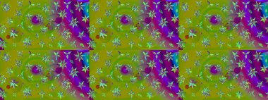 Küçük çiçekteki sevimli çiçek deseni. Güzel kumaş deseni. Güzel karalamalı çiçek desenli çizim. Raster illüstrasyonu.