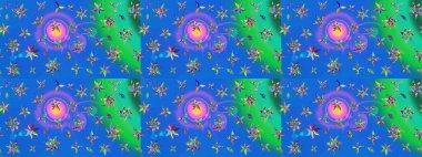 Çiçekli yumuşak bir eskiz şekli. Raster çiçekleri klasik tarzda çizilmiş. Yumuşak, mavi renkte bahar çiçekleri. Raster illüstrasyonu.