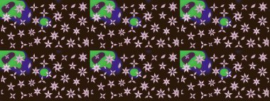 Kumaş, duvar kağıdı ve kağıt üzerine baskı yapmak için gelişen arka plan. Raster illüstrasyonu. Moda arka planında parlak buketler. Eski usul küçük çiçekli şirin bir eskiz deseni..