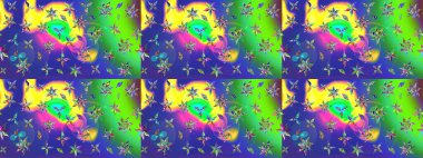 Küçük çiçekte hoş bir çiçek deseni var. Çiçeksel elementlerle süslenmiş zarif raster dokusu. Parlak çiçekli yeşil renkler üzerine soyut çizim deseni.