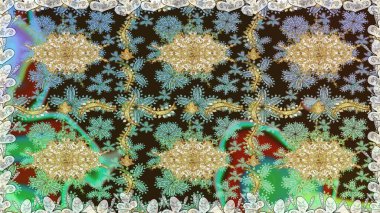 Kahverengi ve altın desenli. Klasik raster şablonu. Tekrarlayan ögelerle kusursuz soyut arkaplan.