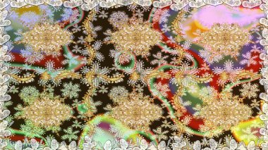 2019 Noel 'i, kar tanesi, yeni yıl. Tarafsız renklerde, altın elementlerle klasik, pürüzsüz desen.