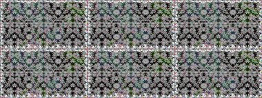 Vadinin gri renkli çiçekleri. Soyut etnik raster kusursuz desen. Çiçekler..