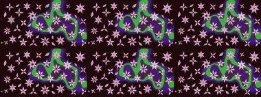 El çizimi. Çiçekli, yapraklı, çiçek desenli eskiz. Raster illüstrasyonu.