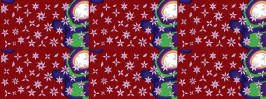 Çiçek desenli raster, kırmızı çizgi grafik desenli soyut raster arkaplan. Modern stil dokusu.