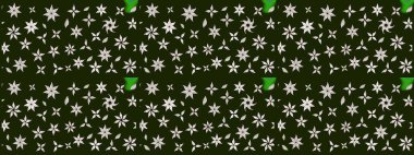 Çiçekli karalama şeklinde Raster çiçek deseni. Gri renkli çiçekler. Nazik, sevimli çiçek arkaplanı..