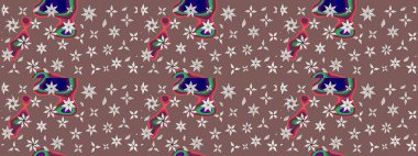 Düz Çiçek Elementleri Tasarımı. Raster illüstrasyonundaki çiçek desenli çizim. Renkli Bahar Teması eskiz kalıbı. Güzel kumaş deseni.