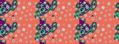 Küçük çiçekte güzel bir desen var. - Portakal çiçekleri. Raster deseni. Çiçek kolajı. Çiçek kompozisyonu. Çiçek arkaplan. Doğa.