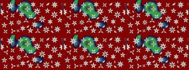 Soyut etnik raster çizim kalıbı. Çiçekler. Vadinin çiçekleri kırmızı renklerde.