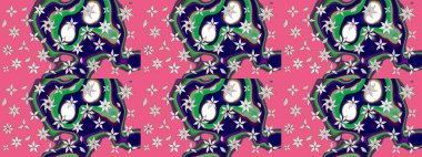 Şirin çiçek elementleri. Pembe renkli çiçekler. Raster illüstrasyonu. Çizim.