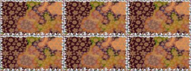 Kumaş, tekstil, duvar kağıdı baskısı için. Raster. Tomurcukları çiçek olan sevimli bir çiçek deseni. Raster illüstrasyonu. Kusursuz bir geçmişi var. Antika retro tarzı.