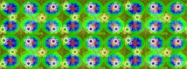 Yeşil, mavi ve kahverengi renklerde şirin kar taneleri. Basit bir kar tanesi. Kışın sembolü, mutlu noeller, mutlu yeni yıl kutlaması Raster illüstrasyonu. Soyut duvar kağıdı, ambalaj dekorasyonu.