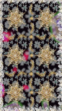 Altın kar taneleri basit, pürüzsüz desen. Gri renkli Raster altın deseni. Soyut duvar kâğıdı, ambalaj dekorasyonu. Kışın sembolü, Mutlu Noel tatili, Mutlu yıllar 2019.