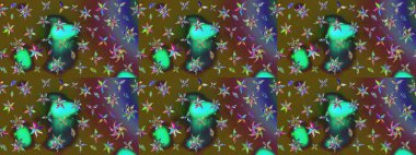 Güzel kumaş deseni. Asya tekstil tarzında. Çiçek desenli çizim. Renkli Bahar Teması eskiz kalıbı. Düz Çiçek Elementleri Tasarımı. Raster illüstrasyonu.