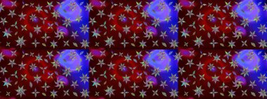 Güzel kumaş deseni. Renkli Yaz Temalı eskiz kalıbı. Raster Illustrasyon 'daki Çiçek Deseni' nin son moda çizimi. Düz Çiçek Elementleri Tasarımı.