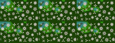 Nakış desenli çiçek deseni. Renkli grunge soyut arkaplanı koloyeşil çiçeklerle süslüyor. İzler, kumaş, duvar kağıtları, tekstil için raster dokusu.