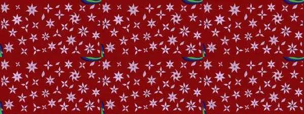 Raster illüstrasyonu. Klasik çiçek tasarımı elementleri. Kırmızı kıvırcık çiçekler kırmızı renkte şekillenir.