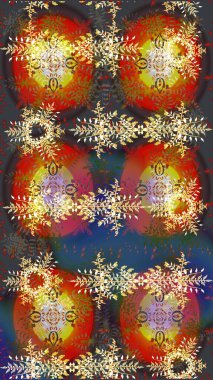 Yeni yıl dekoratif kar taneleri arka planı. El çizimi Noel Raster illüstrasyonu. Kış Kar Taneleri Karalamaları.