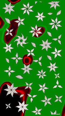 Yumuşak, yeşil renkli bahar çiçekleri. Raster illüstrasyonu. Çiçekli yumuşak bir eskiz şekli. Raster çiçekleri klasik tarzda resmedilir..