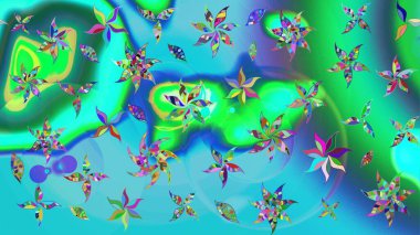 Moda arka planında parlak buketler. Eski usul küçük çiçekli şirin bir eskiz deseni. Raster illüstrasyonu. Kumaş, duvar kâğıdı ve kağıda yazdırmak için gelişen arkaplan.