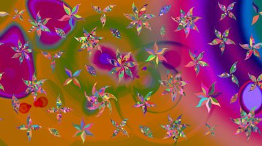 Küçük çiçekte güzel bir çiçek deseni var. Raster deseni. Çiçekli çiçek deseni, suluboya..