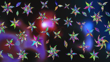 Motley illüstrasyonu. Küçük çiçekte güzel bir desen. Küçük renkli çiçekler. Moda baskıları için zarif bir şablon. Gri çiçekli bahar çiçekleri.