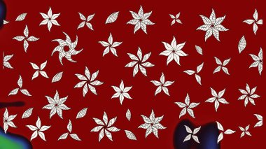 Raster. Kırmızı renkte güzel çiçekler, suluboya desenli eskiz deseni, duvar kağıdı, kart veya kumaş için fayanslı..