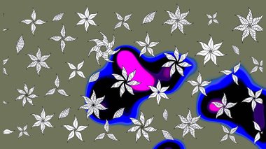 Tekstil veya kitap kapakları, imalat, duvar kağıtları, baskı, hediye paketi ve yapıştırma kitabı için çiçek eskizi geçmişi. Küçük çaplı çiçeklerdeki basit şirin desenler. Raster illüstrasyonu.