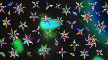 Küçük renkli çiçekler. Çiçekli bahar çiçekleri. Moda baskıları için zarif bir şablon. Küçük çiçekte güzel bir desen. Motley illüstrasyonu.