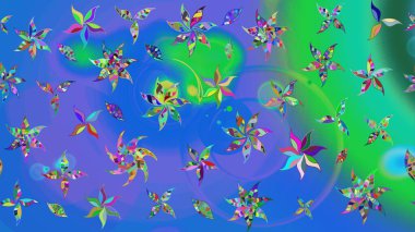 Yazdır. Düz Çiçek Elementleri Tasarımı. Güzel kumaş deseni. Raster çiçekli arka plan. Renkli Yaz Temalı eskiz kalıbı. Güzel çizim şekli..